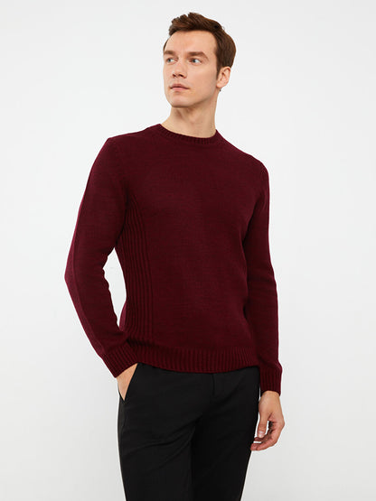 Crew Neck Long Sleeve Men's Knitwear Sweater