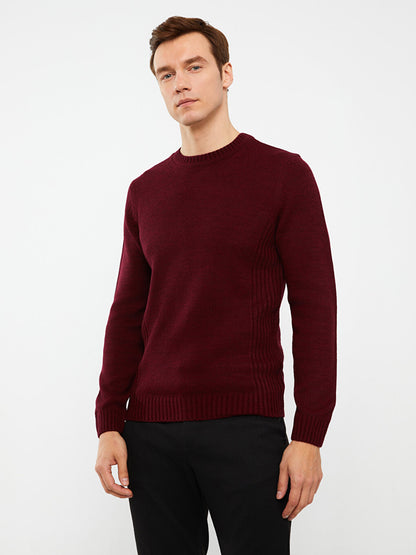 Crew Neck Long Sleeve Men's Knitwear Sweater