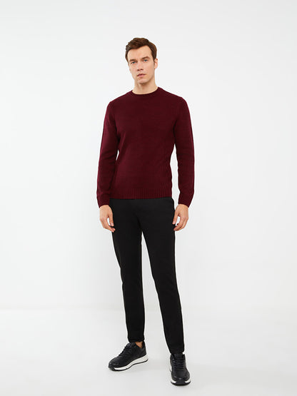 Crew Neck Long Sleeve Men's Knitwear Sweater