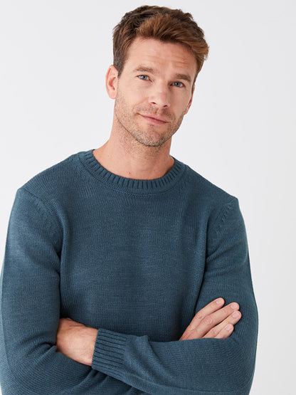 Crew Neck Long Sleeve Men's Knitwear Sweater