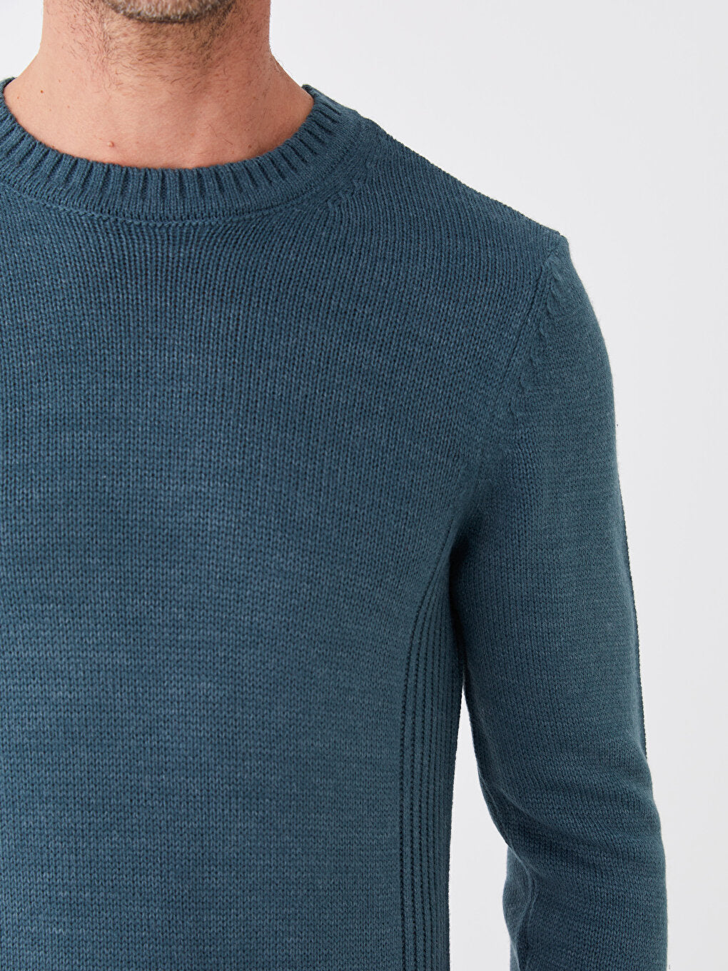 Crew Neck Long Sleeve Men's Knitwear Sweater