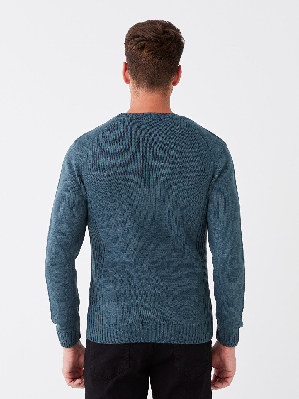 Crew Neck Long Sleeve Men's Knitwear Sweater