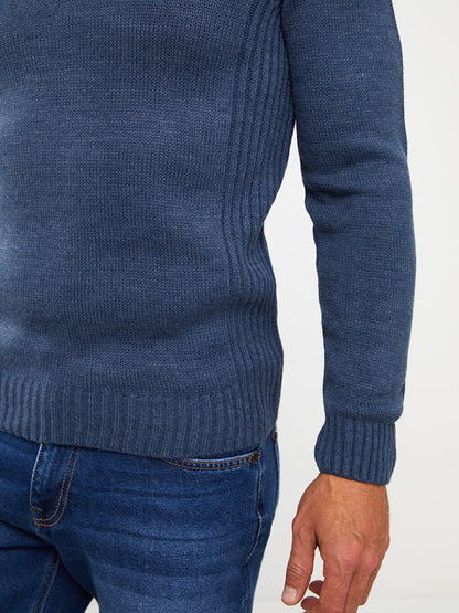 Crew Neck Long Sleeve Men's Knitwear Sweater