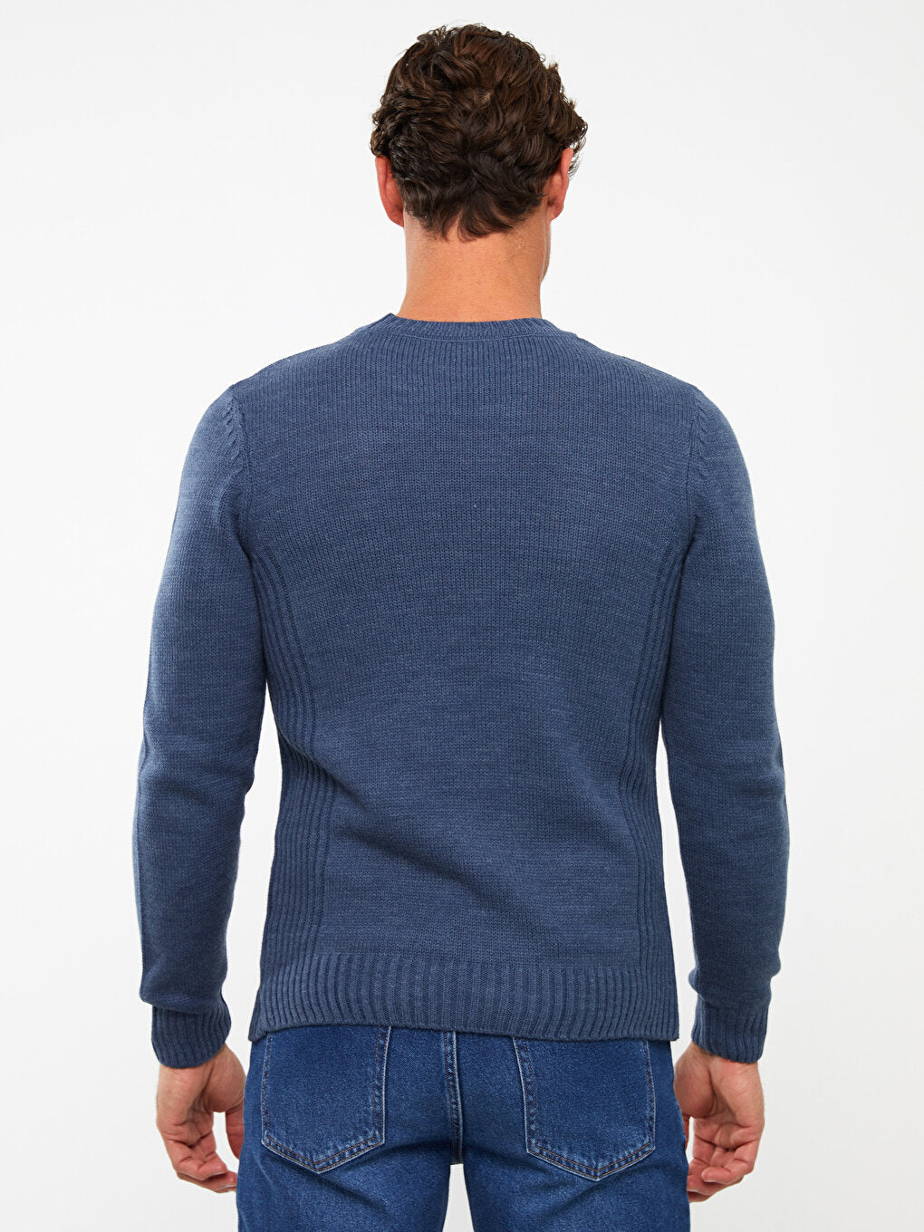 Crew Neck Long Sleeve Men's Knitwear Sweater