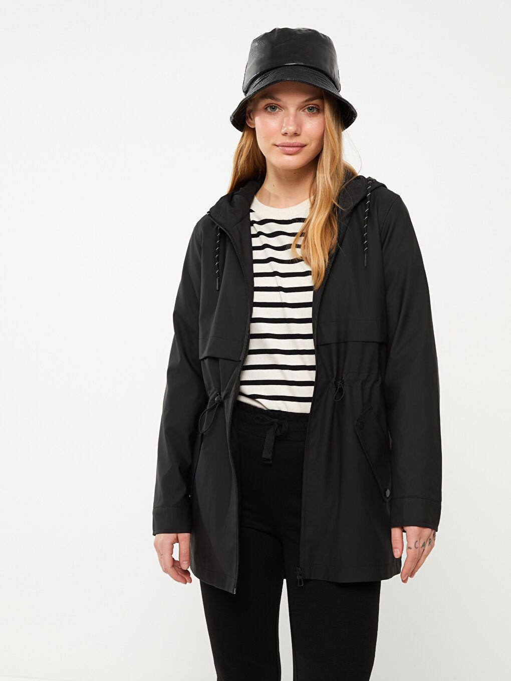 Women's Hooded Plain Raincoat