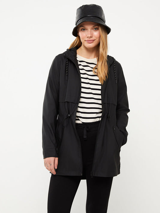 Women's Hooded Plain Raincoat