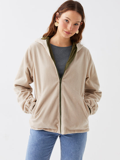 Hooded Plain Long Sleeve Women's Raincoat