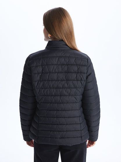 Women's High Collar Plain Puffer Coat