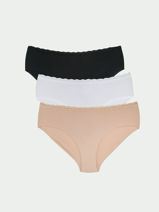 Plain Hipster Panties 3 Pack