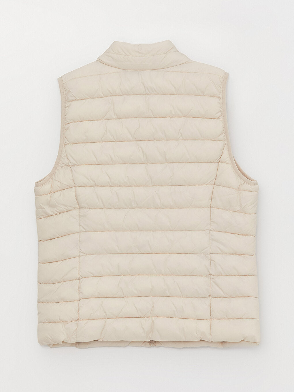 Women's High Collar Plain Puffer Vest