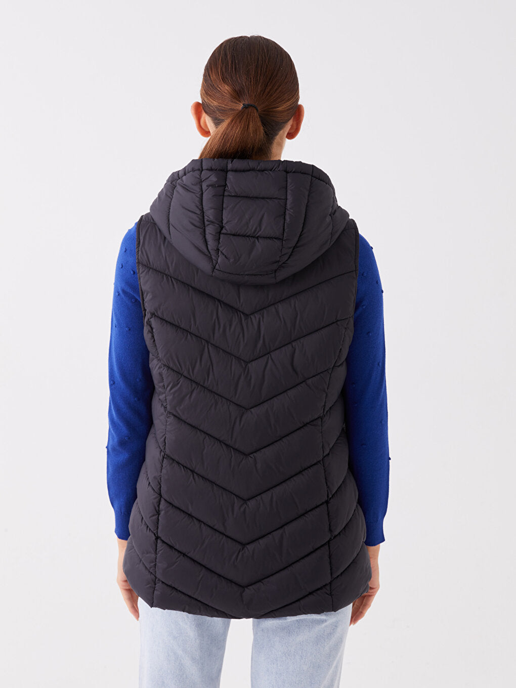 Women's Hooded Plain Puffer Vest