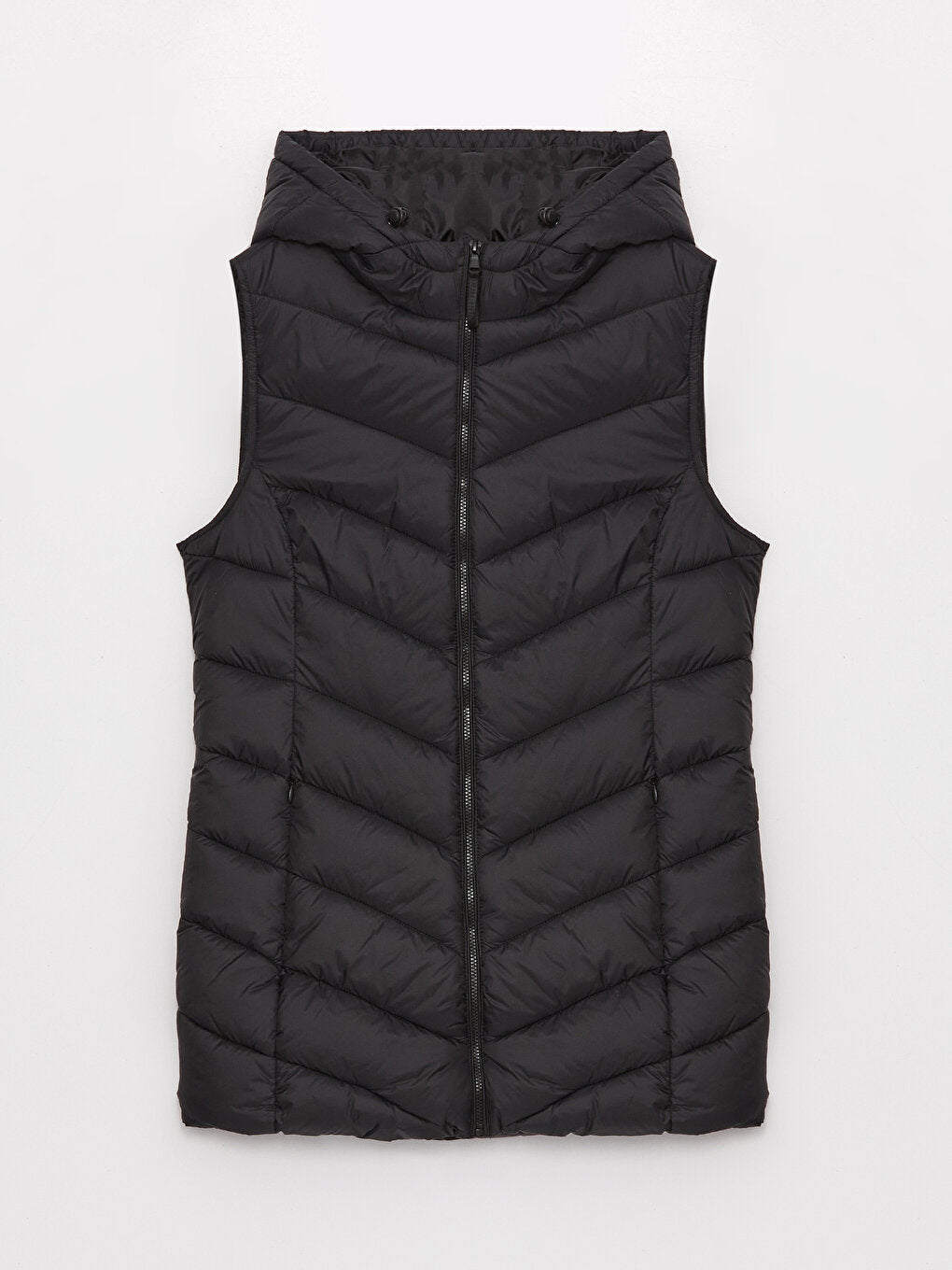 Women's Hooded Plain Puffer Vest