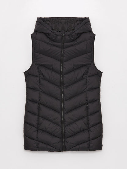 Women's Hooded Plain Puffer Vest