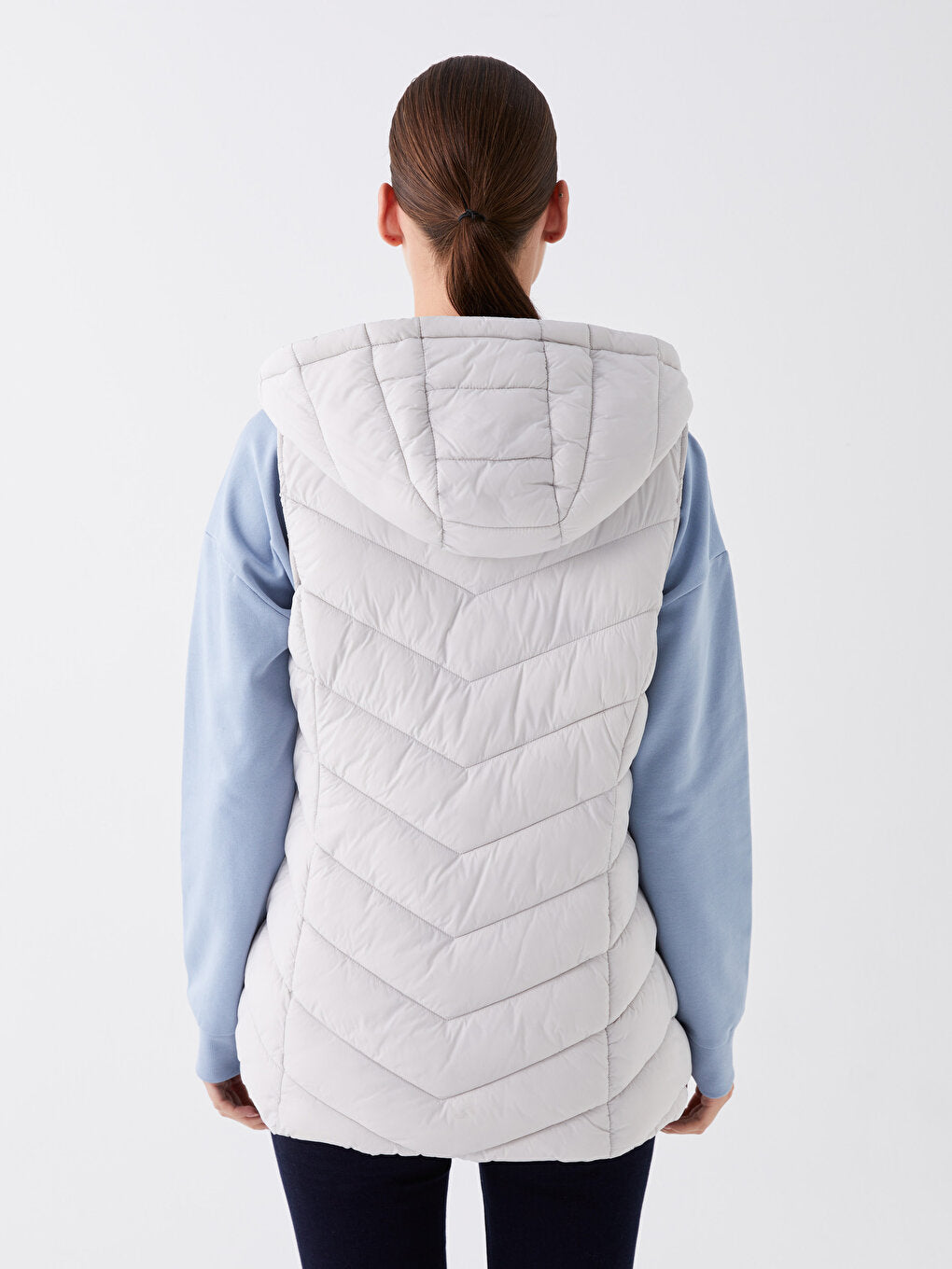 Women's Hooded Plain Puffer Vest