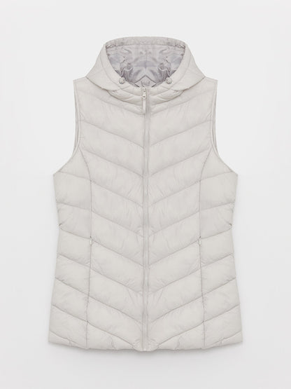 Women's Hooded Plain Puffer Vest