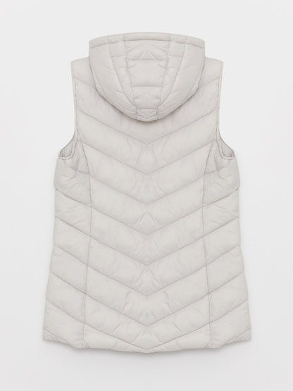 Women's Hooded Plain Puffer Vest