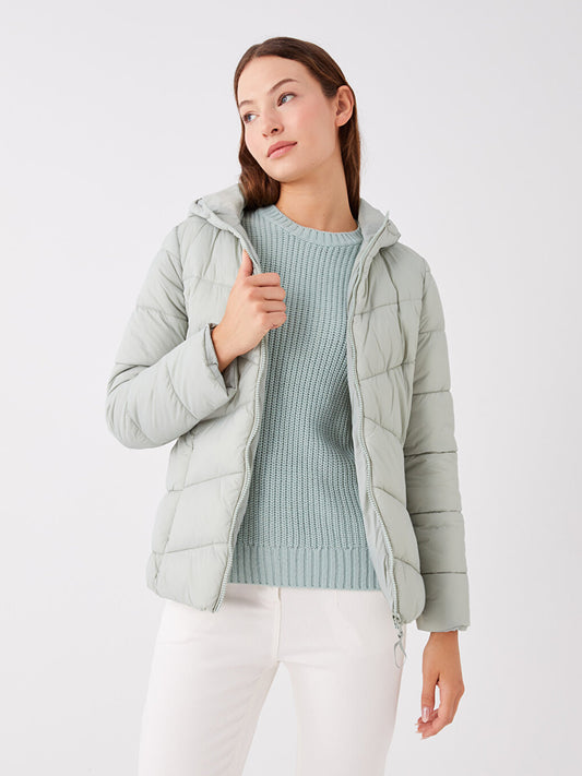 Women's Hooded Plain Puffer Coat