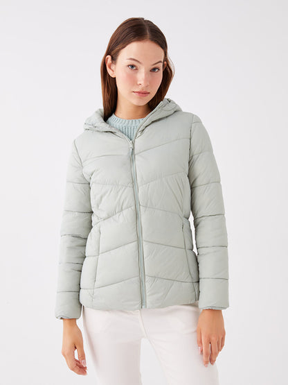 Women's Hooded Plain Puffer Coat