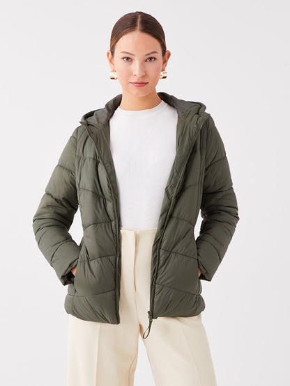 Women's Hooded Plain Puffer Coat