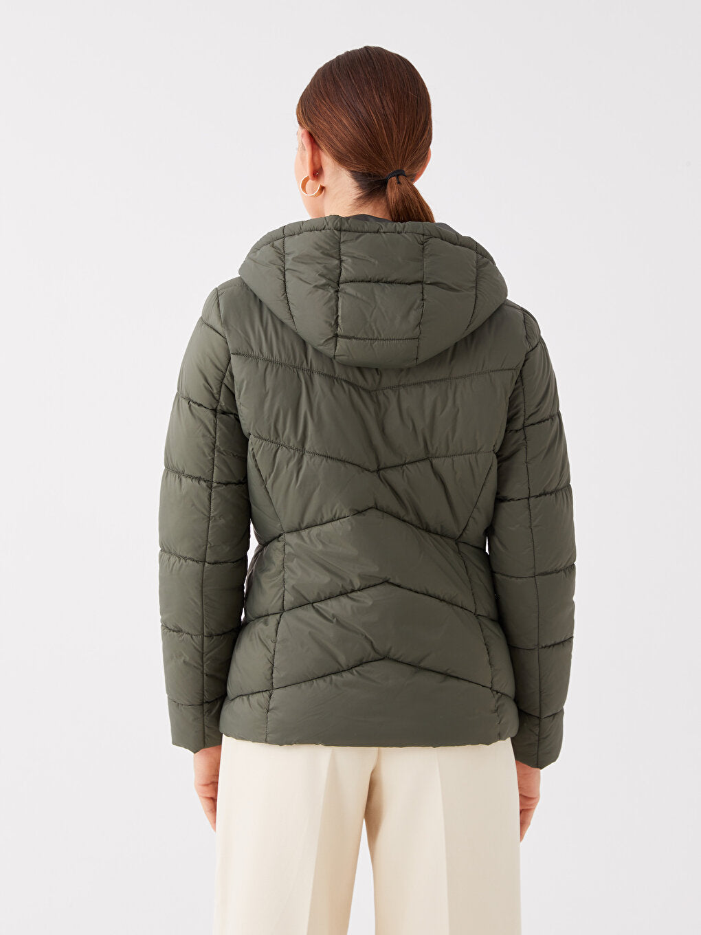 Women's Hooded Plain Puffer Coat