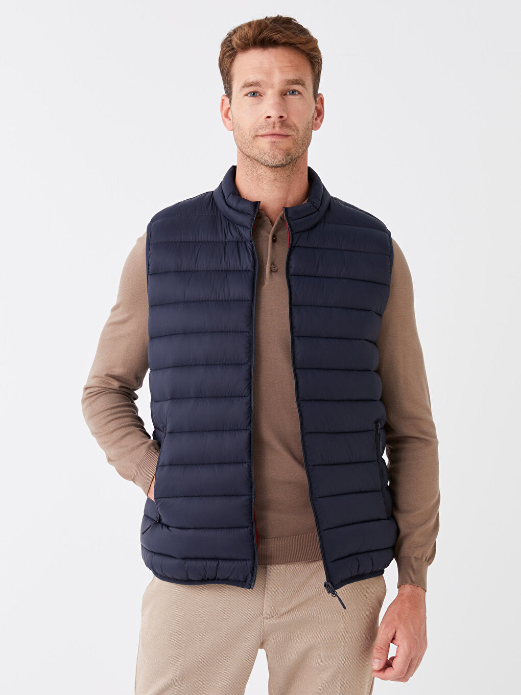 Standard Mold Stand Collar Men's Puffer Vest