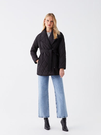 Shawl Collar Quilted Women's Puffer Coat