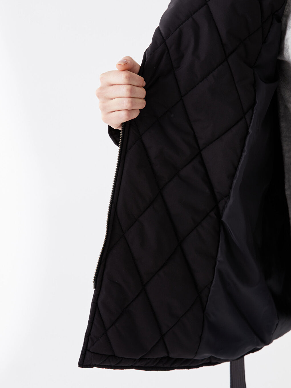 Shawl Collar Quilted Women's Puffer Coat