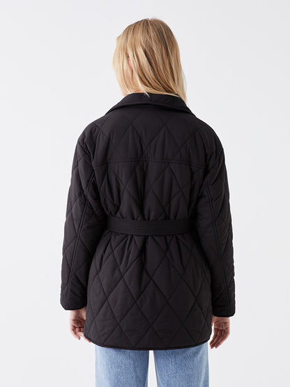 Shawl Collar Quilted Women's Puffer Coat