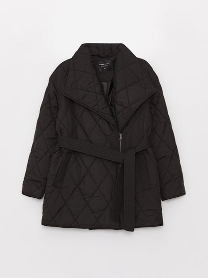 Shawl Collar Quilted Women's Puffer Coat