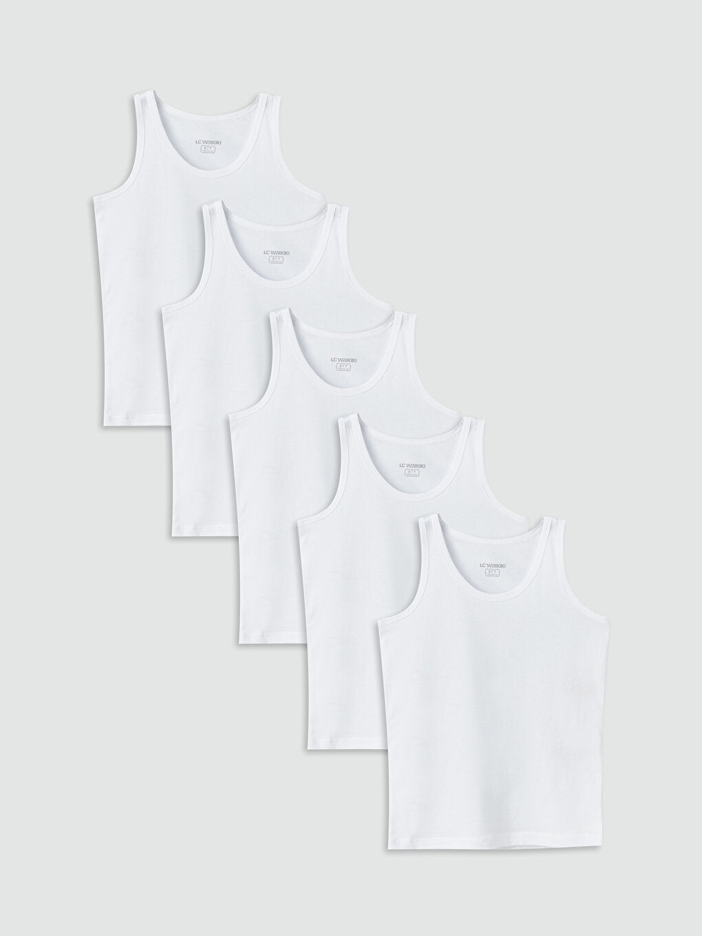 Crew Neck Basic Boy Undershirt 5-pack