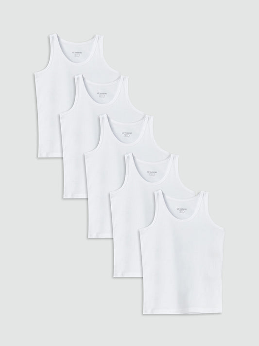 Crew Neck Basic Boy Undershirt 5-pack