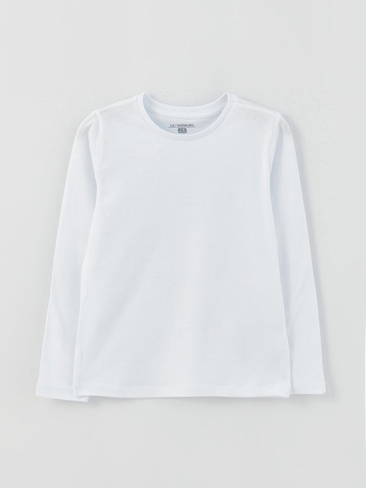 Crew Neck Basic Long Sleeve Boy's Undershirt