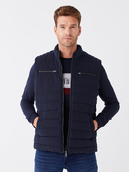 Standard Mold Stand Collar Men's Puffer Vest