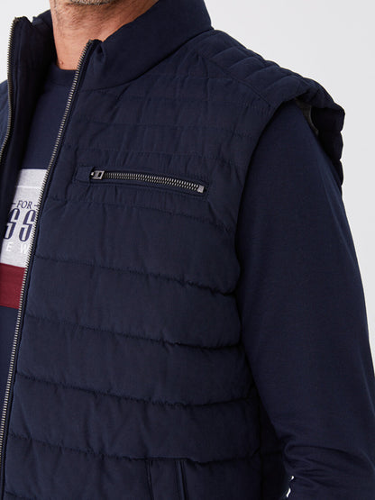 Standard Mold Stand Collar Men's Puffer Vest