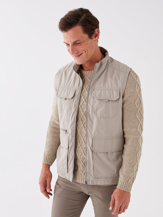 Standard Mold Stand Collar Men's Vest