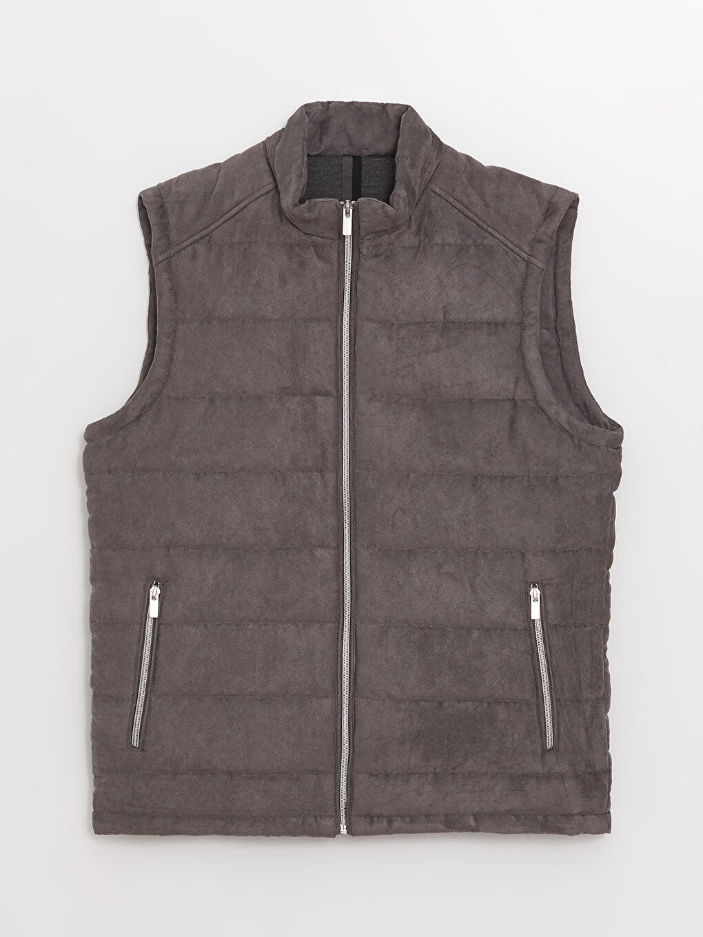 Slim Fit Stand Collar Suede Men's Vest