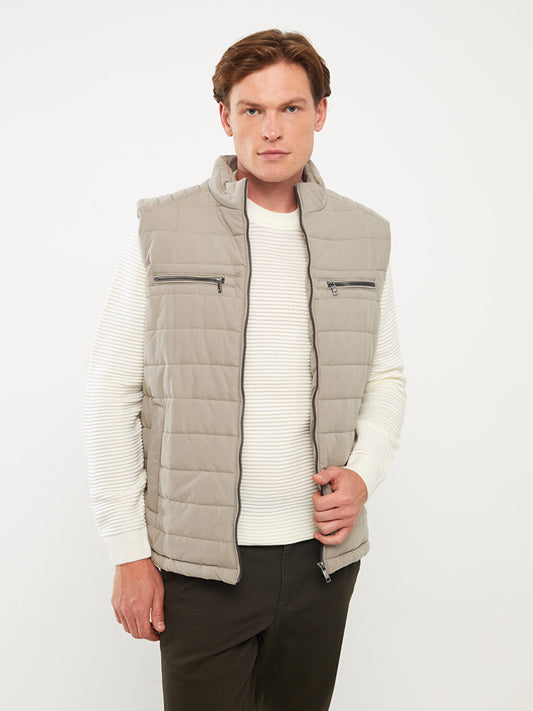 Standard Mold Stand Collar Men's Puffer Vest