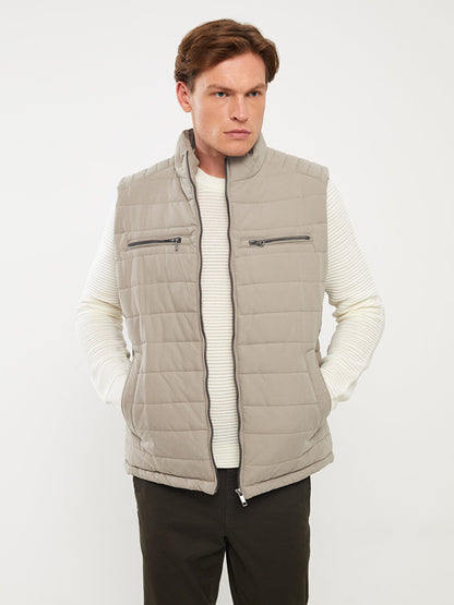 Standard Mold Stand Collar Men's Puffer Vest