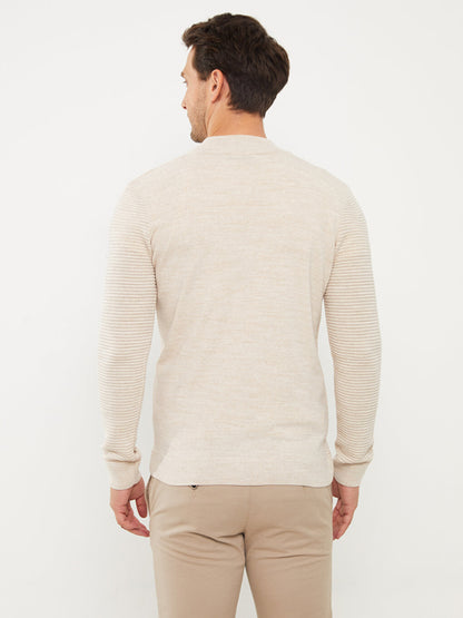 High Collar Long Sleeve Men's Knitwear Sweater