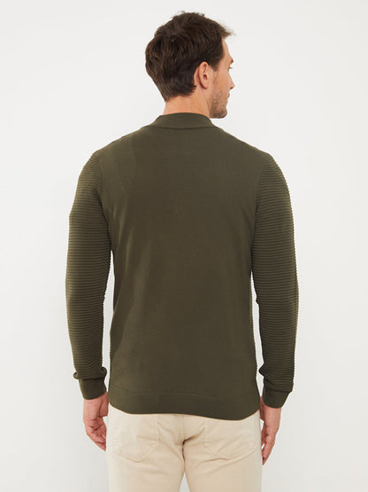 High Collar Long Sleeve Men's Knitwear Sweater