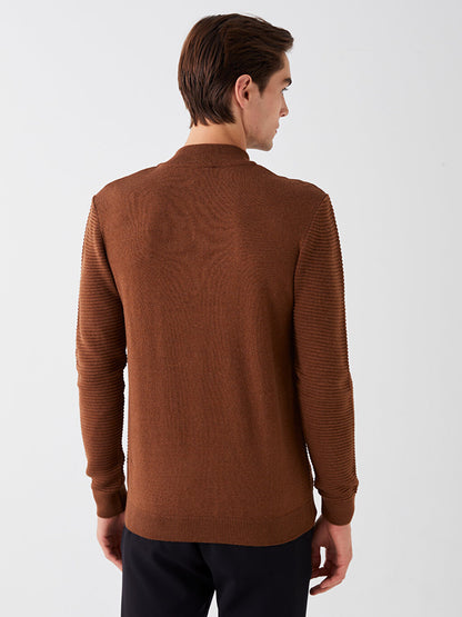 High Collar Long Sleeve Men's Knitwear Sweater