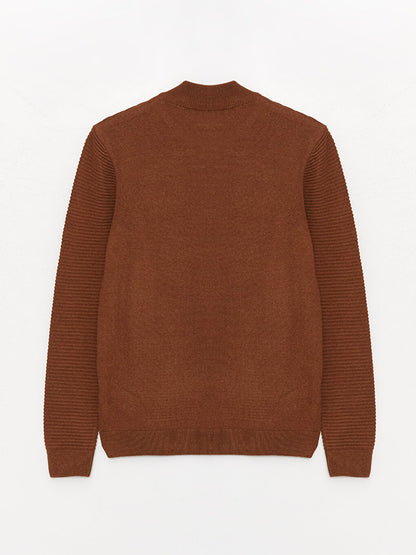 High Collar Long Sleeve Men's Knitwear Sweater