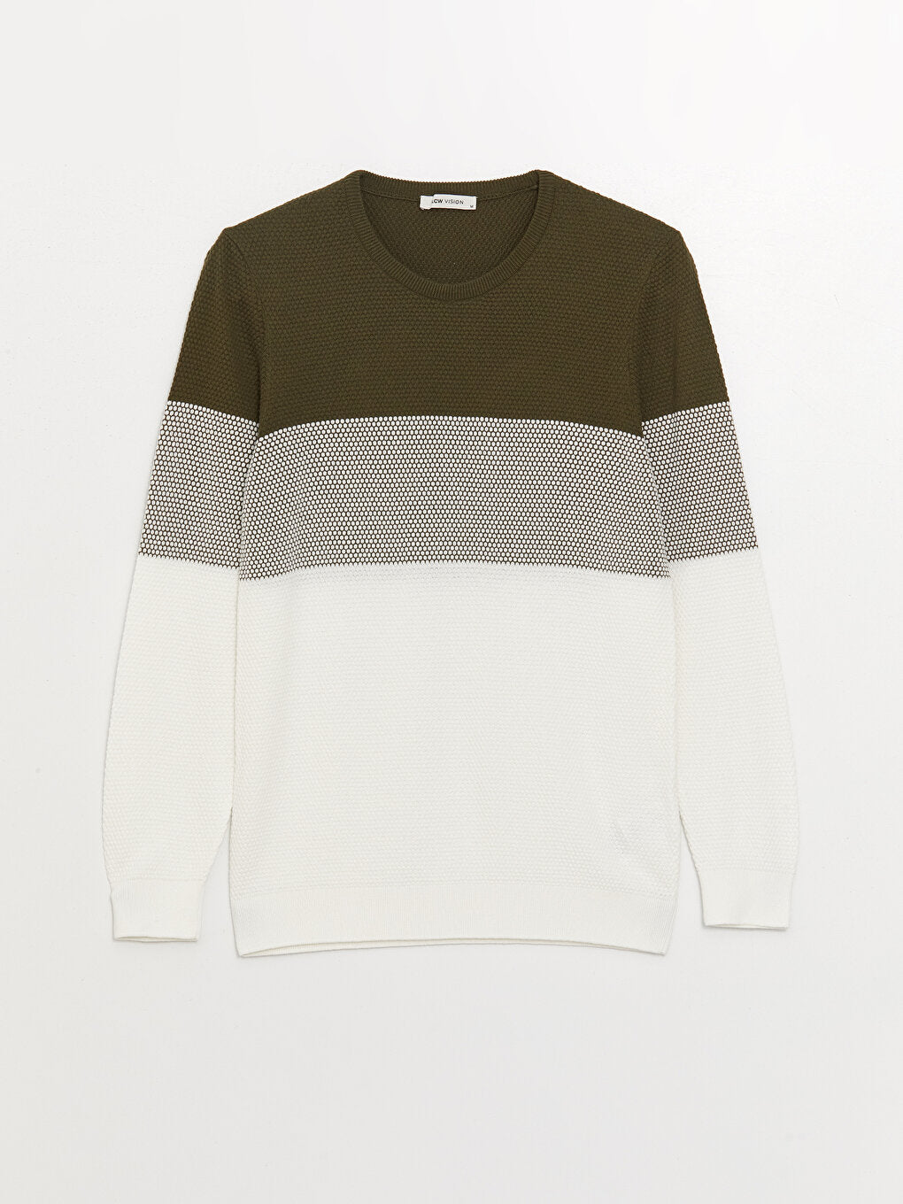 Crew Neck Long Sleeve Color Block Men's Knitwear Sweater