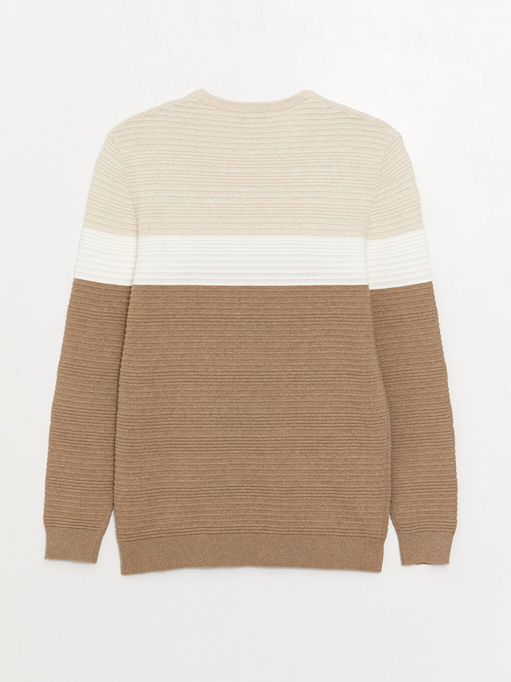 Crew Neck Long Sleeve Color Block Men's Knitwear Sweater