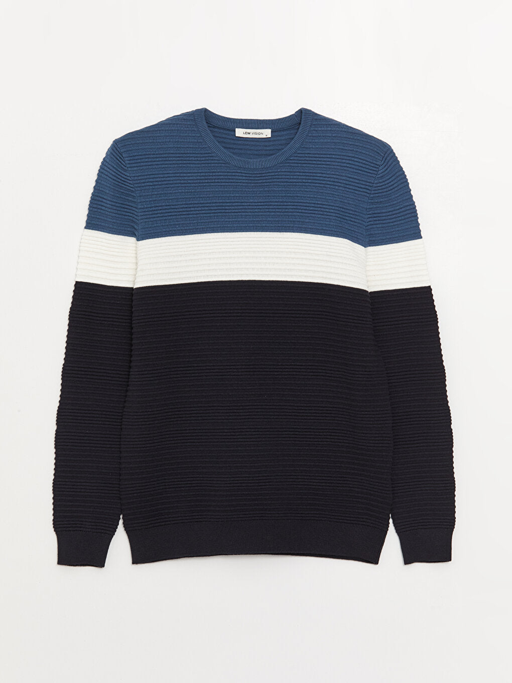 Crew Neck Long Sleeve Color Block Men's Knitwear Sweater