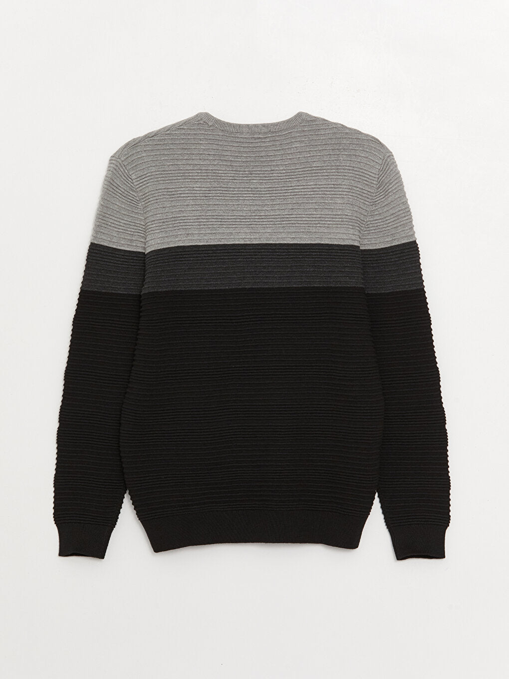 Crew Neck Long Sleeve Color Block Men's Knitwear Sweater