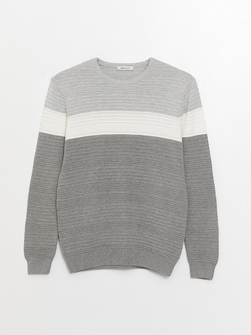 Crew Neck Long Sleeve Color Block Men's Knitwear Sweater