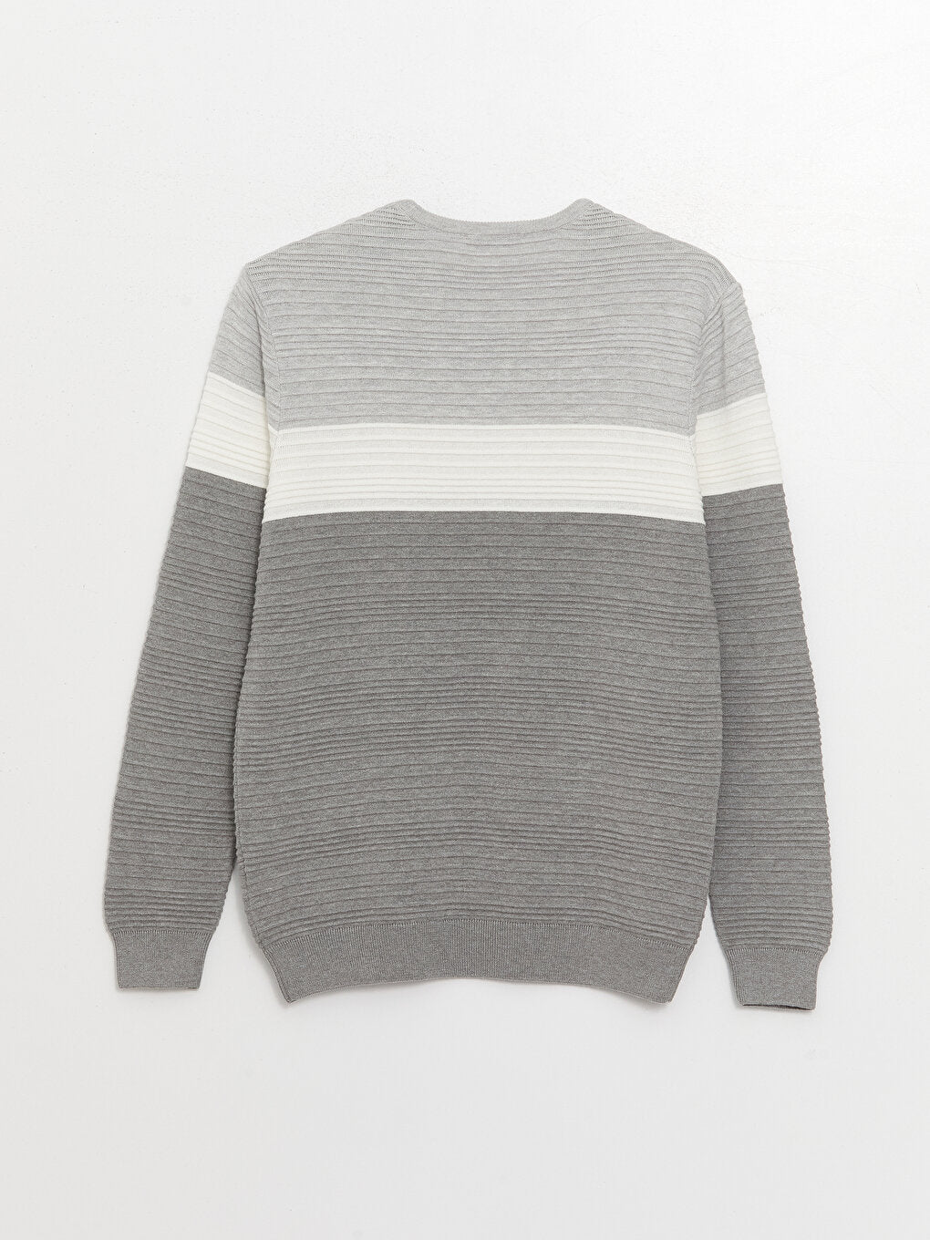 Crew Neck Long Sleeve Color Block Men's Knitwear Sweater