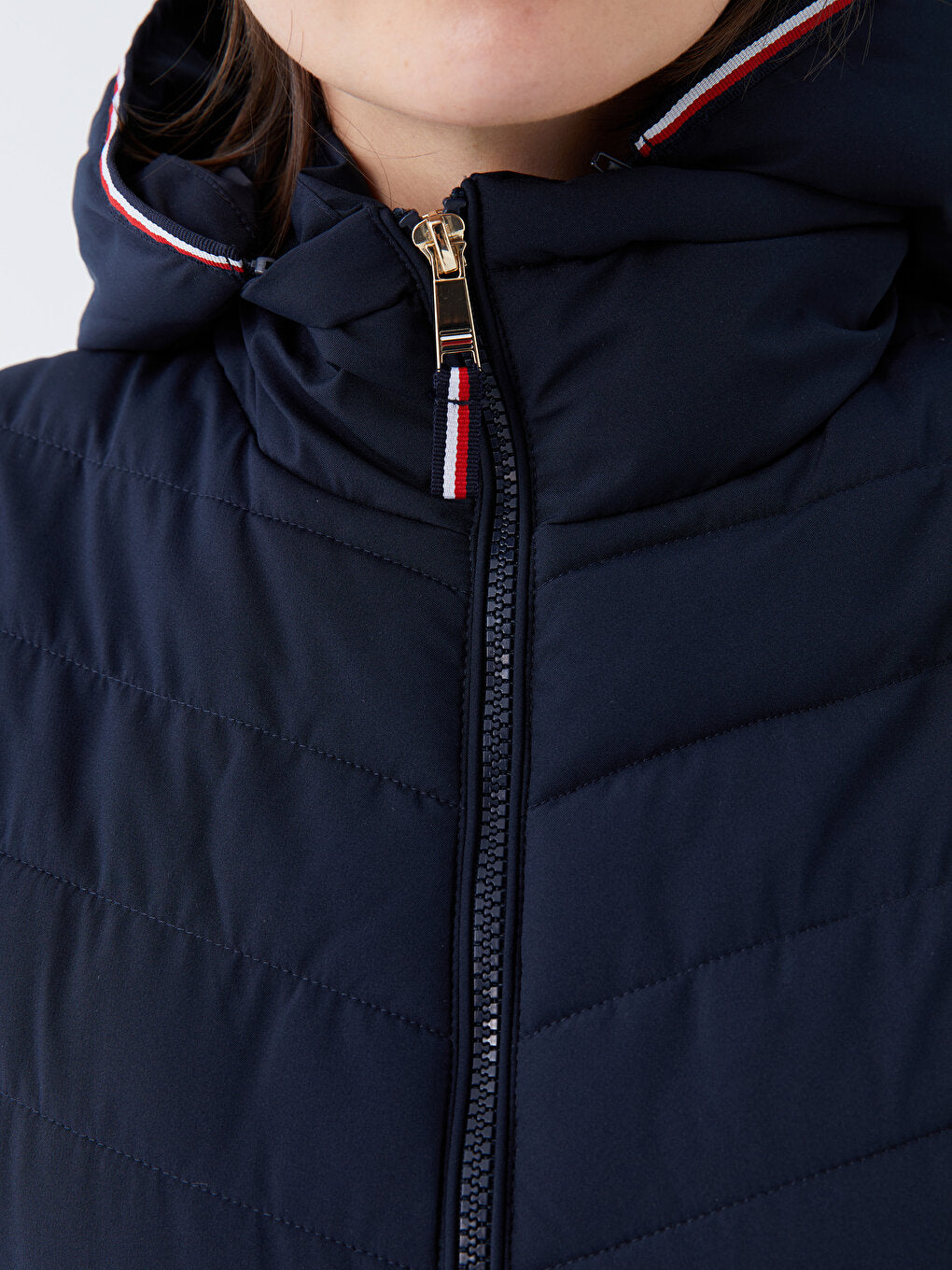 Women's Hooded Plain Puffer Vest