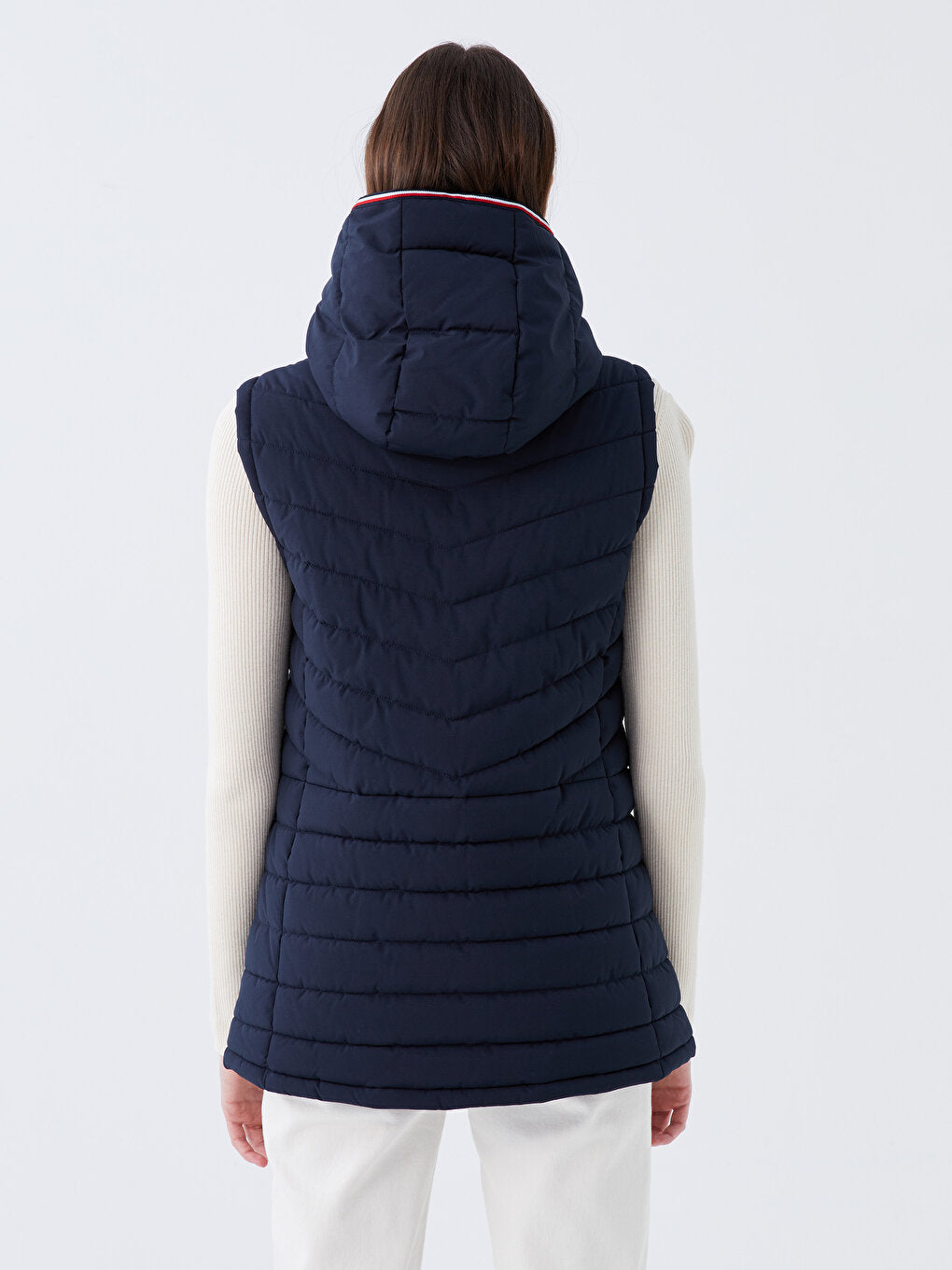 Women's Hooded Plain Puffer Vest